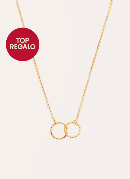 collar con dos circulos entrelazados